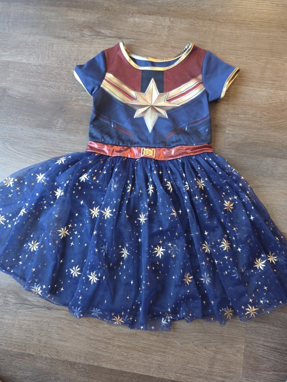 Disney Avengers Captain Marvel Cosplay Tutu Tulle Dress Halloween Costume sz 7-8